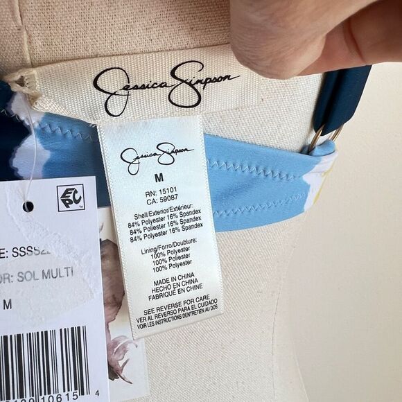 Jessica Simpson Smooth Sailing Blue Underwire Bikini Top Medium - Picture 10 of 13